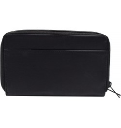 Genuine Leather Double Zipper Clutch Checkbook Wallet for Women 4575CF Swiss Black $11.25 Wallets