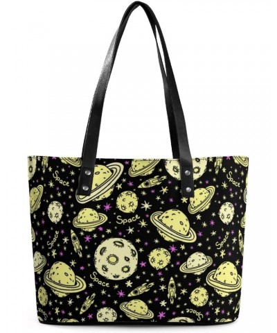 Doodle-Style Space Tote Bags Large Leather Purses Leather Tote Bag Tote Bag in Bag $21.65 Totes