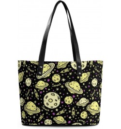 Doodle-Style Space Tote Bags Large Leather Purses Leather Tote Bag Tote Bag in Bag $21.65 Totes