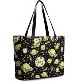 Doodle-Style Space Tote Bags Large Leather Purses Leather Tote Bag Tote Bag in Bag $21.65 Totes