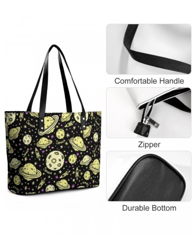 Doodle-Style Space Tote Bags Large Leather Purses Leather Tote Bag Tote Bag in Bag $21.65 Totes