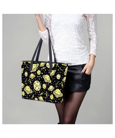 Doodle-Style Space Tote Bags Large Leather Purses Leather Tote Bag Tote Bag in Bag $21.65 Totes