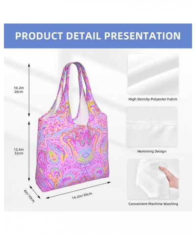 Japanese Fox Mask Flowers Single Shoulder Commuter Canvas Tote Bags For Women And Men Hypnotic Shamanic Acid $9.89 Totes