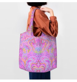 Japanese Fox Mask Flowers Single Shoulder Commuter Canvas Tote Bags For Women And Men Hypnotic Shamanic Acid $9.89 Totes