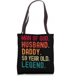 Man of God Husband Dad Funny 59th Birthday Vintage Dad 1964 Tote Bag $14.95 Totes