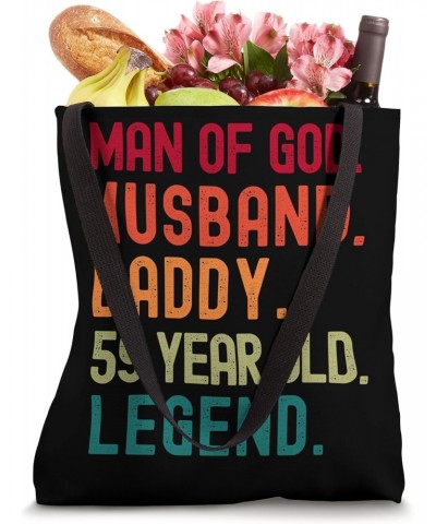 Man of God Husband Dad Funny 59th Birthday Vintage Dad 1964 Tote Bag $14.95 Totes