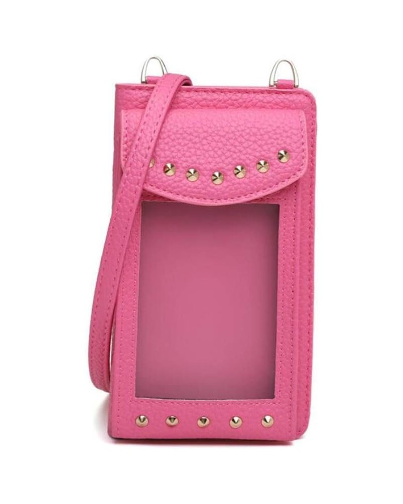 Small Leather Crossbody Bag, Touch Screen Cellphone Wallet Purse Lightweight Shoulder Bag Handbags for Women Pink $14.24 Cros...