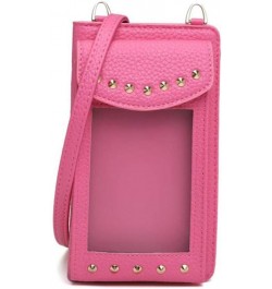 Small Leather Crossbody Bag, Touch Screen Cellphone Wallet Purse Lightweight Shoulder Bag Handbags for Women Pink $14.24 Cros...