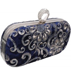 1pc Embroidered Evening Bag Evening Party Bag Diamond Purse Sequin Purse Round Purse Diamond Shoulder Blue $14.45 Evening Bags