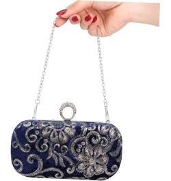 1pc Embroidered Evening Bag Evening Party Bag Diamond Purse Sequin Purse Round Purse Diamond Shoulder Blue $14.45 Evening Bags