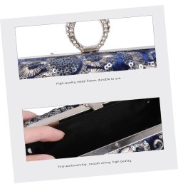 1pc Embroidered Evening Bag Evening Party Bag Diamond Purse Sequin Purse Round Purse Diamond Shoulder Blue $14.45 Evening Bags