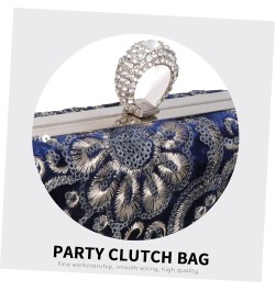 1pc Embroidered Evening Bag Evening Party Bag Diamond Purse Sequin Purse Round Purse Diamond Shoulder Blue $14.45 Evening Bags