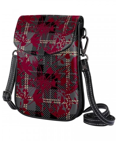 Crossbody Bag for Women, Purse, Messenger Bag, Shoulder Bag, Plaid with Animal Butterfly $13.00 Shoulder Bags