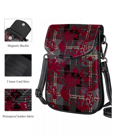 Crossbody Bag for Women, Purse, Messenger Bag, Shoulder Bag, Plaid with Animal Butterfly $13.00 Shoulder Bags