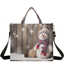 Christmas Snowman Wooden Crossbody Bag Women Corduroy Tote Bags Casual Shoulder Handbag Hobo Messenger Bag, S $13.86 Totes