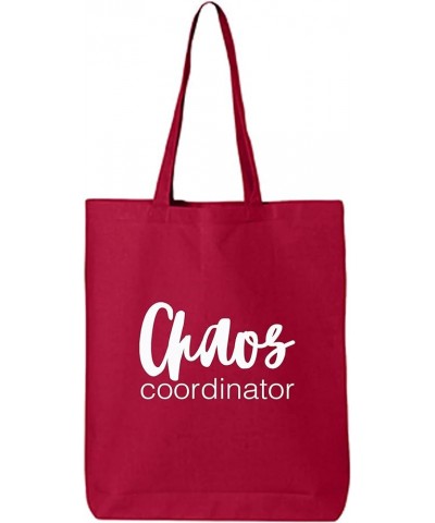 Chaos Coordinator Cotton Canvas Tote Bag Red $8.40 Totes