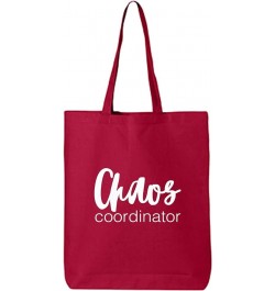 Chaos Coordinator Cotton Canvas Tote Bag Red $8.40 Totes