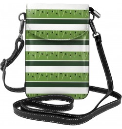 Watermelon Striped Leather Cell Phone Crossbody Wallet Purses Small Crossbody Bags for Women $16.31 Crossbody Bags