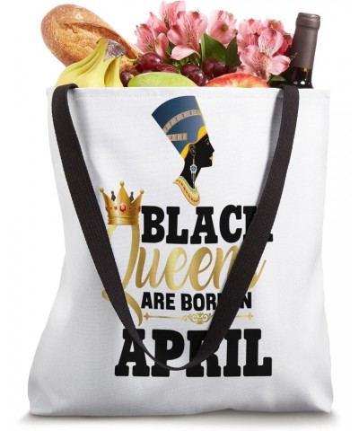 Black Queens Born in April Birthday Women Nefertiti Egypt Tote Bag $11.48 Totes