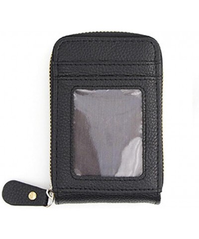 Leather Wallet Card Holder with Cash Compartment Men Women Coin Purse RFID Blocking Anti-theft (Pink) Black $9.53 Wallets