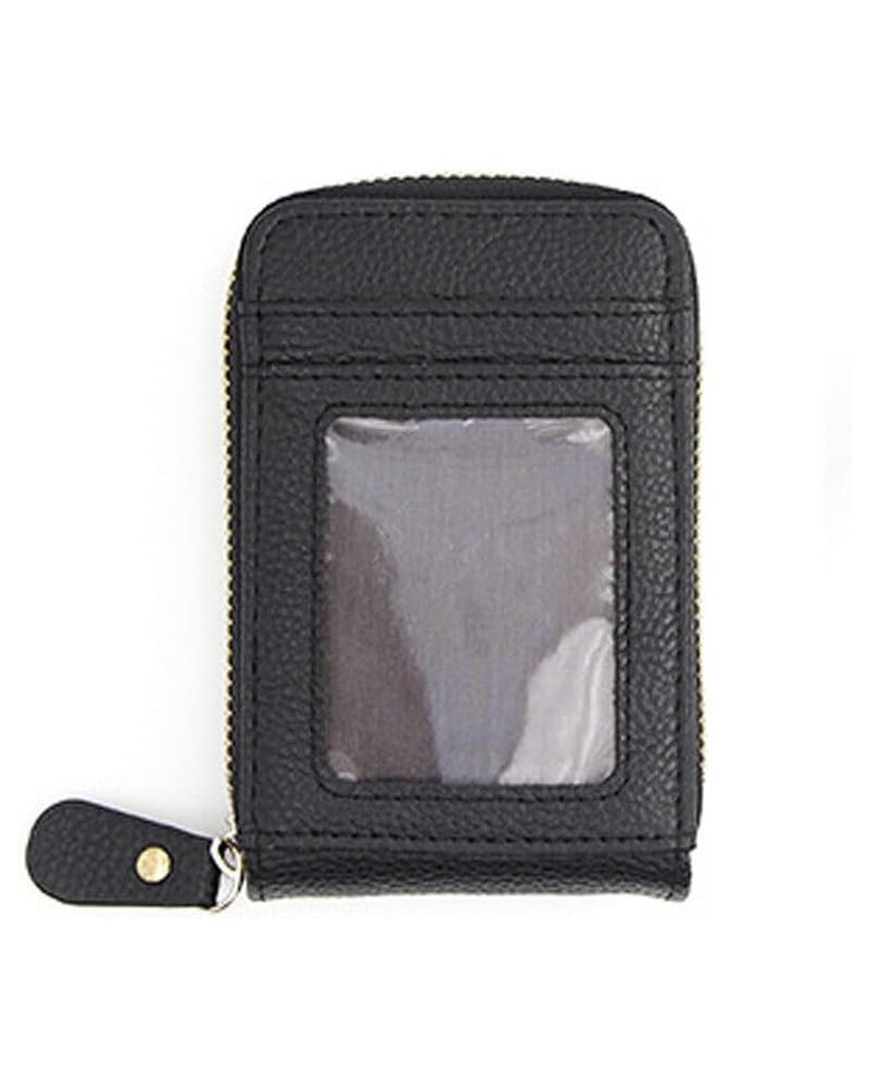 Leather Wallet Card Holder with Cash Compartment Men Women Coin Purse RFID Blocking Anti-theft (Pink) Black $9.53 Wallets