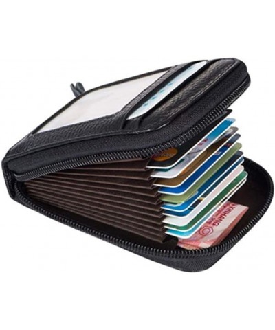 Leather Wallet Card Holder with Cash Compartment Men Women Coin Purse RFID Blocking Anti-theft (Pink) Black $9.53 Wallets