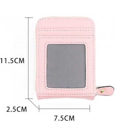 Leather Wallet Card Holder with Cash Compartment Men Women Coin Purse RFID Blocking Anti-theft (Pink) Black $9.53 Wallets