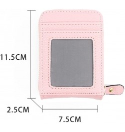 Leather Wallet Card Holder with Cash Compartment Men Women Coin Purse RFID Blocking Anti-theft (Pink) Black $9.53 Wallets