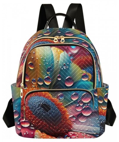 Small Fashion Backpack for Women Rainbow Sunflower Print Ladies Travel Daypacks Aesthetic Shoulder Bag 11.4×6.1×14.1 IN $15.6...