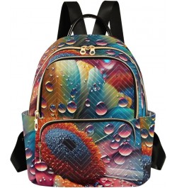 Small Fashion Backpack for Women Rainbow Sunflower Print Ladies Travel Daypacks Aesthetic Shoulder Bag 11.4×6.1×14.1 IN $15.6...