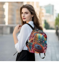 Small Fashion Backpack for Women Rainbow Sunflower Print Ladies Travel Daypacks Aesthetic Shoulder Bag 11.4×6.1×14.1 IN $15.6...