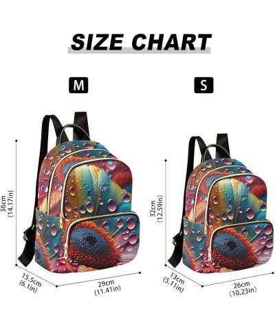 Small Fashion Backpack for Women Rainbow Sunflower Print Ladies Travel Daypacks Aesthetic Shoulder Bag 11.4×6.1×14.1 IN $15.6...