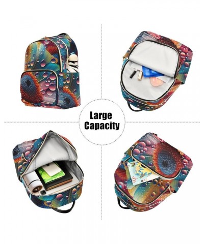 Small Fashion Backpack for Women Rainbow Sunflower Print Ladies Travel Daypacks Aesthetic Shoulder Bag 11.4×6.1×14.1 IN $15.6...