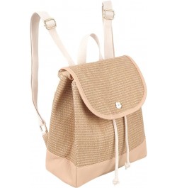 Women Ladies Straw Woven Backpack Summer Beach Casual Daypack Tassel Traveling Purse 8149+khaki $17.09 Backpacks