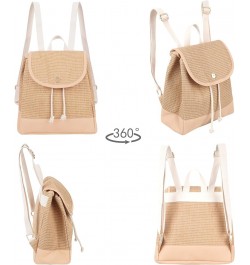 Women Ladies Straw Woven Backpack Summer Beach Casual Daypack Tassel Traveling Purse 8149+khaki $17.09 Backpacks