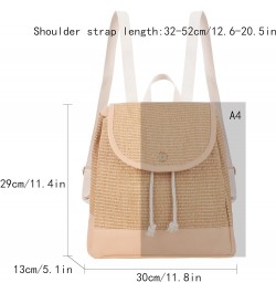 Women Ladies Straw Woven Backpack Summer Beach Casual Daypack Tassel Traveling Purse 8149+khaki $17.09 Backpacks