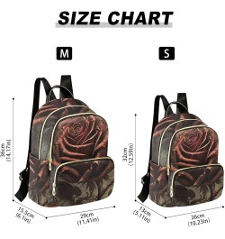 Small Fashion Backpack for Women Vintagered Rose Print Ladies Travel Daypack Aesthetic Shoulder Bag 10.2×5.1×12.5 IN $13.44 B...