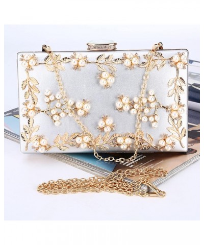 Evening Bags for Women Formal Pearl Clutch Purse Bride Wedding Handbag Purse for Prom Cocktail Party (Black) Golden $21.98 Ev...