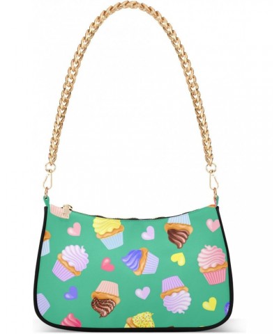 Handbags Chain Shoulder Tote Bag Colorful Ice Cream Hearts Satchel Purse Top Handle Crossbody Bags for Women $17.35 Satchels