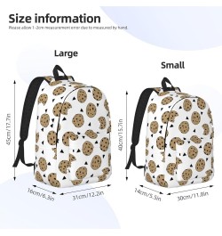 Cookies Food Chip Biscuits Print Unisex Canvas Backpack Cute Backpack For Travel Sports Casual Aesthetic Backpack Black Small...