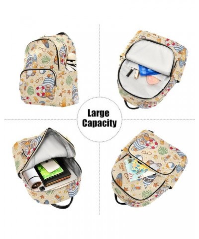 Mystery Fairy on Moon Backpack Purses for Women Quilted Travel Backpack Happy Summer Gnome Cute Small $17.54 Backpacks