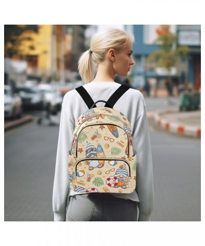 Mystery Fairy on Moon Backpack Purses for Women Quilted Travel Backpack Happy Summer Gnome Cute Small $17.54 Backpacks