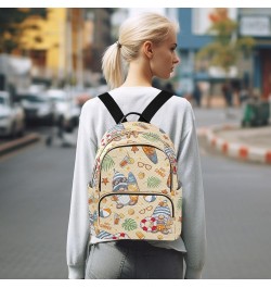 Mystery Fairy on Moon Backpack Purses for Women Quilted Travel Backpack Happy Summer Gnome Cute Small $17.54 Backpacks