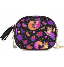 Women's Purple Psychedelic Wind Also Fox Crossbody Bag Fashion Purses Bag Cross Body Bag Shoulder Handbag with Adjustable Cha...