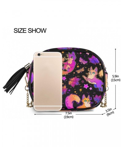 Women's Purple Psychedelic Wind Also Fox Crossbody Bag Fashion Purses Bag Cross Body Bag Shoulder Handbag with Adjustable Cha...