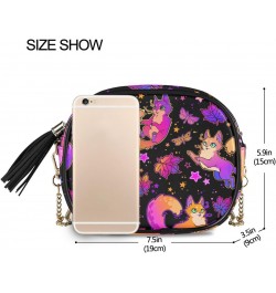 Women's Purple Psychedelic Wind Also Fox Crossbody Bag Fashion Purses Bag Cross Body Bag Shoulder Handbag with Adjustable Cha...