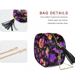 Women's Purple Psychedelic Wind Also Fox Crossbody Bag Fashion Purses Bag Cross Body Bag Shoulder Handbag with Adjustable Cha...