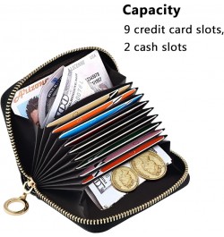 Black White Stripes RFID Credit Card Holder Leather With Zipper Card Case Wallet for Women Girls Color 18 $10.82 Wallets