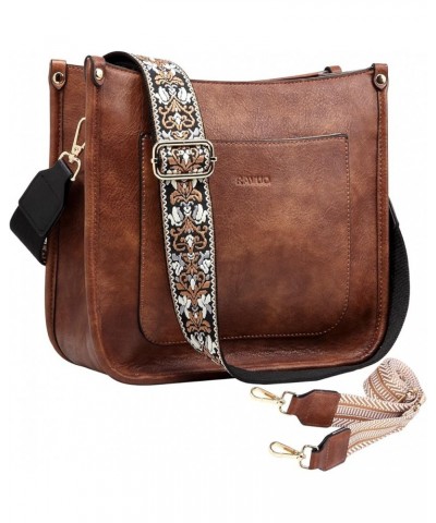 Crossbody Bags for Women, Vegan Leather Shoulder Purse Fashion Hobo Handbags with 2 Adjustable Straps Brown Brown $41.49 Totes