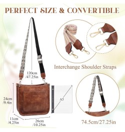 Crossbody Bags for Women, Vegan Leather Shoulder Purse Fashion Hobo Handbags with 2 Adjustable Straps Brown Brown $41.49 Totes